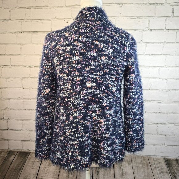 PEYTON PRIMROSE OPEN CARDIGAN BLUE WITH PINK WHITE MINGLED SPECKS WOMENS SIZE M - Picture 7 of 9